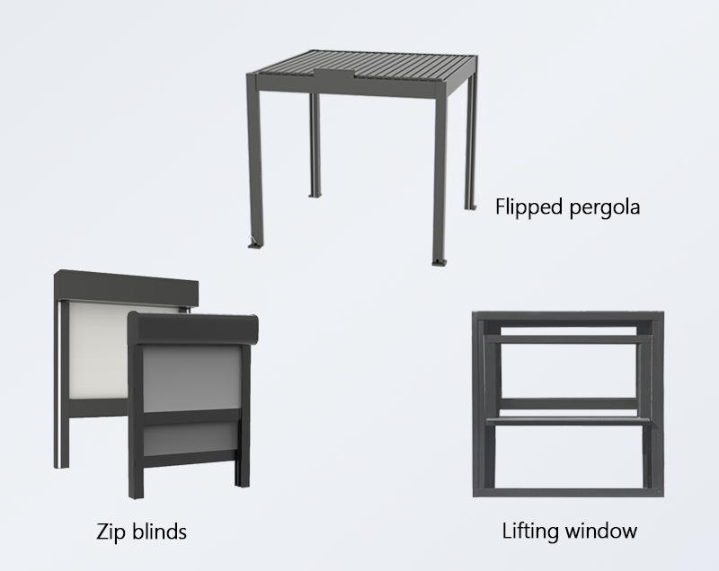 pergola zip blinds lifting window