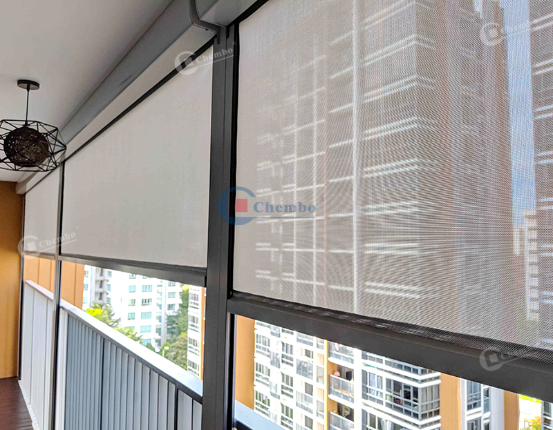 roller blinds in balcony